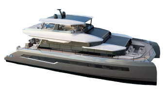 White two-story yacht